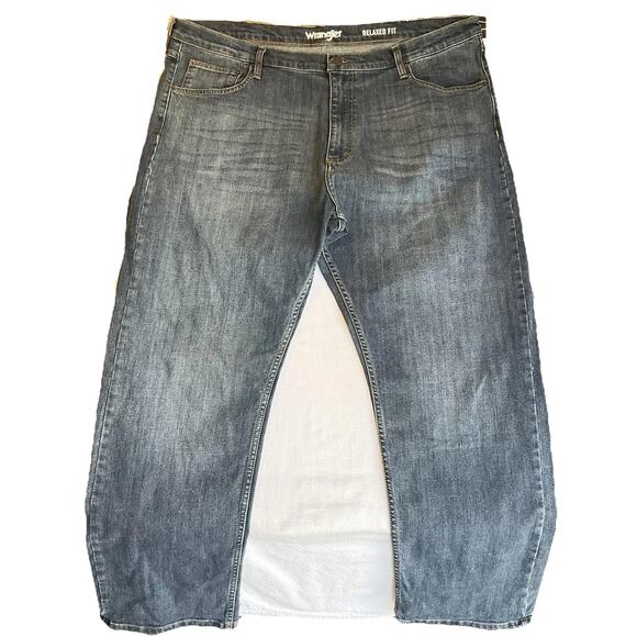 Wrangler Men Jeans 42X30 Blue Denim Button 30" Inseam Straight Leg Mid Rise - Picture 1 of 12